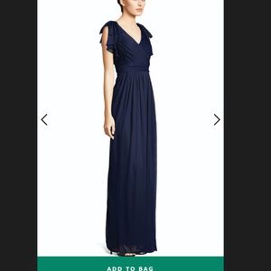 Shirred Tulle Gown with Flutter Open Sleeves